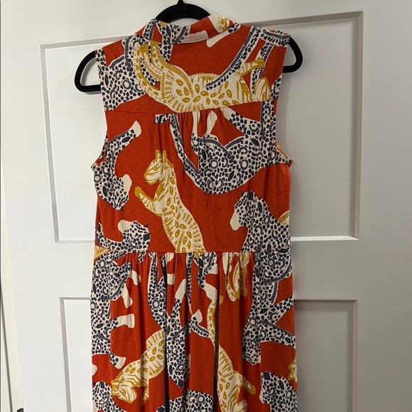 NWT Whit Stuff Red/orange and Yellow Animal Print Maxi Dress organic cotton sz 6 - Picture 5 of 5